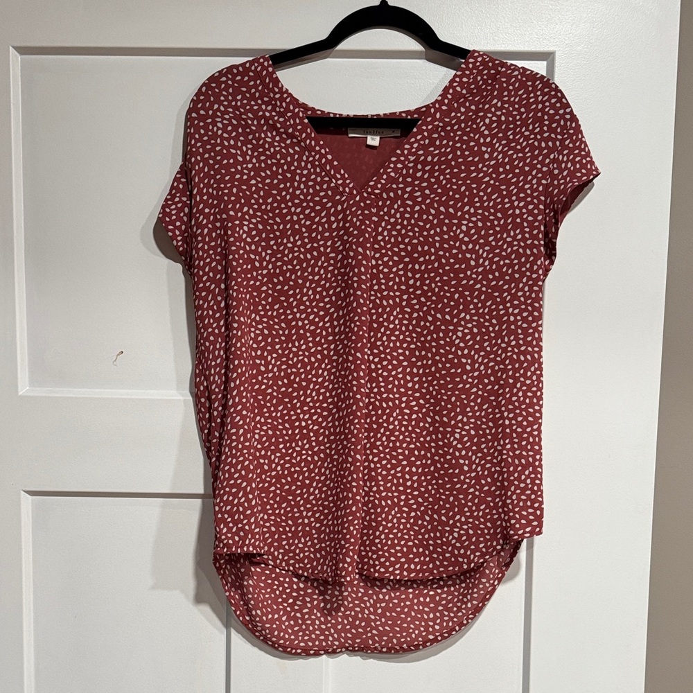 Fun 2 Fun Maroon Blouse with White Speckles
